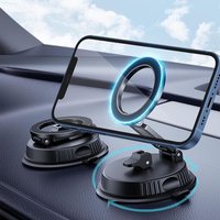 Support Telephone Voiture Ventouse Aimanté, Support Magnetique Telephone Voiture, 360 ° Rotatif Pliable Support De Téléphone Portable Pour