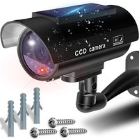 Caméra Fausse Solaire avec LED Clignotante, Imitation Réaliste de CCTV, Installation Facile pour Intérieur et Extérieur, Dispositif de Sécurité