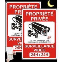 Vidéo Surveillance Panneau Réfléchissante, Propriété Privée sous Surveillance Vidéo, Panneau Camera Surveillance 21 x 30cm, Intérieur/Extérieur, PVC,