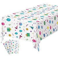 TRAHOO-Nappes de Fête, 4PCS Ballon Etoilé Jetables Imperméables Plastique Décoration Couverture de Table de Fête Rectangulaire pour Pique-Nique