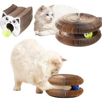 Griffoir Pour Chat Magic Organ, Cat Scratching Board Magique Pliable Avec Balle Cloche, Jouet Interactif Pour Chat Kitty Interieur Cat Toys Accessoire