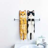 Serviettes De Cuisine Et De Salle De Bain Amusantes Et Personnalisées En Forme De Chat