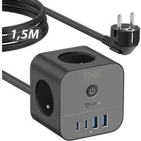 Chargeur Rapide Usb C 70W, Prise Multiprise Cube 7-En-1 Avec Interrupteur, Technologie Gan Iii, Compatible Ordinateurs Portables,