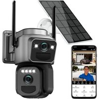 Budsun Caméra de Surveillance Extérieure 8MP WiFi, Solaire/Batterie, 360 PTZ, Suivi Auto, Vision Nocturne, Alarme Lumineuse/Sonore.