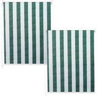 Lot De 2 Stores Enrouleurs Pour Fenêtre Avec Kit De Montage 100 X 160 Cm Protection Solaire Opaque Vert/Blanc 04_0007435