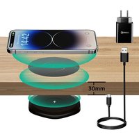 KALANKA-Chargeur sans Fil Invisible, 30mm caché sous la Table, Chargeur inductif pour iPhone 16/15/14/13/12/11/Pro/Mini/Max/Xs, Samsung