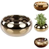Pot De Fleurs Cache-Pot Céramique Brillant Doré Ø 15,5 Cm Lisse Décoration De Noël