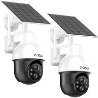 JEXNOVASHOP-3K Caméra Surveillance WiFi Exterieure sans Fil, 5MP Camera Exterieur Solaire, 360° PTZ Suivi Automatique Détection IA Personne/Véhicule,