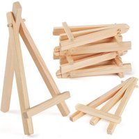 JEXNOVASHOP-Lot de 20 Petit Chevalet en Bois Mini présentoir pour les Cartes de Visite, les Albums Photo, L'artisanat de Peinture Mariages Fêtes