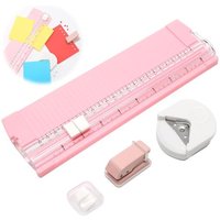 JEXNOVASHOP-Lot de 3 Coupe Papier pour Travaux Manuels, Massicot Papiers A4 avec Lame de Rechange, Couper Coins Arrondis et Perforatrice à Papier