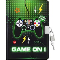 JEXNOVASHOP-Journal de Jeu pour Enfants - Cahier Lumineux pour Garçons Enfants École A5 Cadenas et Clés Bloc-notes Ligné pour l'école Carnet de Notes