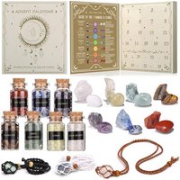 JEXNOVASHOP-Calendrier de l'Avent 2025 Pierres de Chakra et Cristaux de Guérison pour Les Femmes Hommes Compte à Rebours de Pierres Précieuses