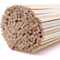 JEXNOVASHOP-Lot de 200 bâtonnets de barbe à papa, 300 mm × 4 mm, rectangulaires en bois, pour travaux manuels et projets artistiques