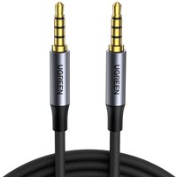 JEXNOVASHOP-Câble Audio Jack 3.5mm TRRS 4 Pôles Double Prise Mâle Stéréo Auxiliaire Voiture Nylon Tressé Compatible avec iPad iPod Casque Micro