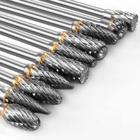JEXNOVASHOP-Jeu de Fraises en Carbure Compatible avec Dremel, 10 Pièces Fraises Metal avec Tige de 1/8¿ Pour Bricolage, Sculpture sur bois, Polissage
