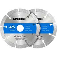 JEXNOVASHOP-2x Disque Diamant 125mm x 22,2mm pour Béton, Brique, Basalte, Universels 125mm Disque Diamant 10mm Segment
