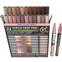 JEXNOVASHOP-Lot de 22 marqueurs de peinture acrylique Skin Pro Color Series