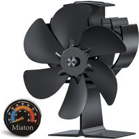 JEXNOVASHOP-Ventilateur Poele à Bois 6 Lames Ventilateur Cheminée avec Thermomètre Magnétique Permet d'économiser l'énergie domestique et fonctionne