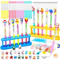 JEXNOVASHOP-Fabrique a Stylo avec 20 Stylos Personnalisé, Atelier Creatif Enfant, Kits de Loisirs Créatifs avec 100+ Accessoires, Activité Manuelle