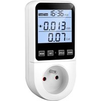 JEXNOVASHOP-Wattmètre Prise Compteur d'Énergie avec 8 Modes, Prise Consommation Electrique Wattmètre Écran LCD Rétroéclairé, Mesure Consommation
