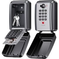 JEXNOVASHOP-Boite a Clef Murale, Boite a Clefs Securisee Exterieur à 12 Chiffres avec Code Réinitialisable, Grande Capacité Boite à Clé Résistante