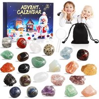 JEXNOVASHOP-Calendrier de l'Avent 2025 Pierre Précieuse pour Enfants, 24 Jours Noël Calendrier Avent Cristaux Cadeau de Noël pour 4 5 6 7 8 9 10 11