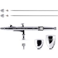JEXNOVASHOP-Aérographe, Kit d'aérographe avec Déclencheur Double, Godet à gravité 1/2 et 1/4, Aiguille 0.35mm & 0.5mm, Séries Advanced GHAD-39