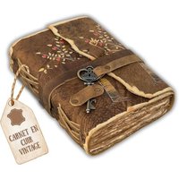 JEXNOVASHOP-Journal Intime Avec Motif Arbre De Vie, Feuilles De C?ur, Pages Rustiques, Anciennes Et Anciennes, Couverture En Cuir, Journal Intime