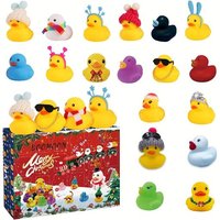 JEXNOVASHOP-Calendrier de l'Avent pour Enfants 2025, 24 Calendrier de L'avent Canard en Caoutchouc, Calendrier de L'avent, Enfants Noël Décoration