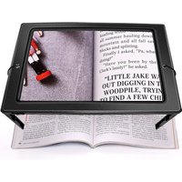 JEXNOVASHOP-Améliorer la Loupe de Lecture 5X avec 50 Lumineuse LED et Support Pliant Mains Libres, Loupe Eclairante pour Les Personnes âgées, Les
