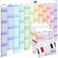 JEXNOVASHOP-Grand Calendrier Mural 2026 en Français, Fériés Nationaux