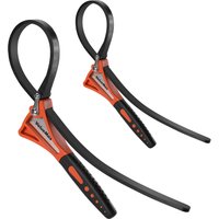 Cle a Sangle en Caoutchouc ValueMax, 2 Pieces Cle a Filtre a Huile 460 mm et 630 mm, Cle a Sangle Reglable, Cle Universe Max Tension 2000N pour