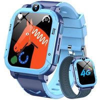 JEXNOVASHOP-Montre Connectée Enfant 4G, GPS+LBS+WiFi, Fonction SOS, Appels Vidéo Téléphonique,Podomètre, Moniteur de Sommeil,Caméra,pour Filles et