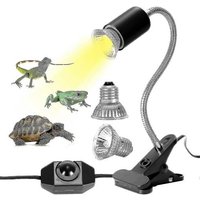 Kit De Lampe Chauffante Pour Tortues, Reptiles, Lézards, Serpents Et Caméléons, Avec 2 Ampoules Uva/Uvb De 25 W Et 50 W À Culot Long Et Rotation À