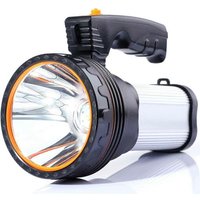 Projecteur portatif portable - Lampe torche LED rechargeable et étanche (argent)