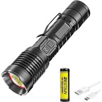 Super lumineux 10000 lumens xhp99 LED TORCH, lampe de poche LED USB zoomable et tanche Lanterne 3 modes Torches principales imperméables la randonne