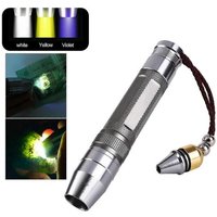 Lampe torche LED 365 nm, lumière blanche et jaune UV, pour bijoux en jade, pierres précieuses, ambre, test argent, 1 pièce