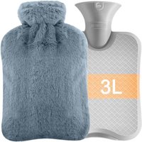JGD-Bouillotte eau Chaude XXL,3L Bouillotte eau Chaude Peluche Grande Bouillotte avec Housse en Peluche Douce, Bouillotte Amovible pour Soulager la