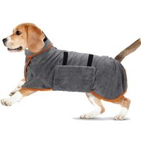 Dog Bathrobe,Dog Towel,With Velcro,Super Absorbent,Can Absorb Water Quickly (S)