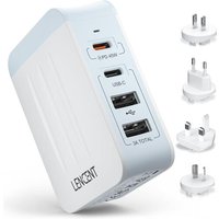 JGD-45W Adaptateur Prise Universelle, 2 PD Type-C+2 USB Prise Universelle Voyage, Chargeur Universel de téléphone avec Prise Cube Internationale pour