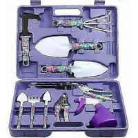 Kit de jardinage 10 pièces, ensemble d'outils de jardin, truelle à manche ergonomique, râteau, désherbeur, sécateur, pulvérisateur, outils à main