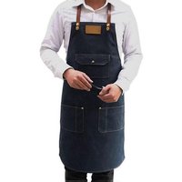 Tablier De Travail Résistant, Tablier De Cuisine En Denim Avec Poches Robustes, Salopette Unisexe En Denim Pour Peintre, Restaurant, Café Et Barbecue