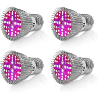 Lot de 4 lampes de culture LED 10 W E27, spectre complet, pour éclairage ciblé.