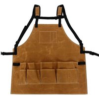Tablier porte-outils de jardin, tablier à taille ajustable avec poches, tablier de travail imperméable en toile pour artistes et peintres, support