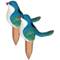 Piquets arroseurs oiseaux terre cuite 120ml 16x10x7,5cm - Lot de 2