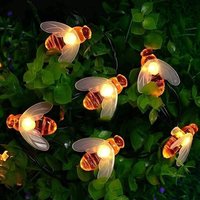 JGD-Guirlande lumineuse d'extérieur à énergie solaire en forme d'abeille - 7 m - 8 modes - 50 LED - Étanche