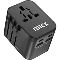 JGD-Adaptateur Prise Universelle de Voyage, 5 en 1 Universel Internationale Prise, 2 USB A, 2 USB C et 1 Prise AC, Adaptateur Universel Prise