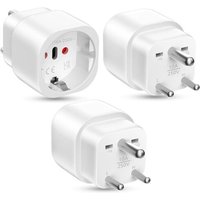 JGD-3 Pièces Adaptateur Prise Inde, Adaptateur de Voyage, Adaptateur Voyage Accessoires, Adaptateur Sri Lanka, Schuko UE vers Prise de Type D, pour