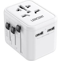 JGD-Adaptateur de Voyage, Adaptateur Prise Universelle avec 2 USB, secteur international avec prise UK US EU AUS mini et compact, chargeur de voyage