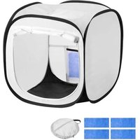 Cabine de Peinture Portable et Compacte 40,5 x 40,5 x 43 cm-Duoku-Tente de Pulvérisation Pliable-avec Porte Grillagée-Blanche